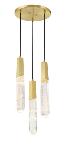 Drifting Droplets LED Pendant Brushed Brass