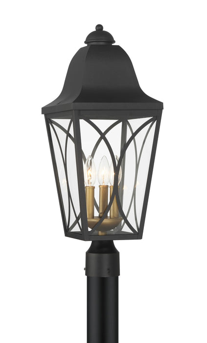 Minka-Lavery - 73356-757 - Three Light Outdoor Post Lantern - Cardigan - Sand Coal And Olden Brass