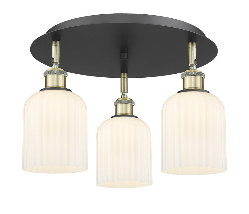 Innovations - 516-3C-BAB-G559-5GWH - Three Light Flush Mount - Downtown Urban - Black Antique Brass