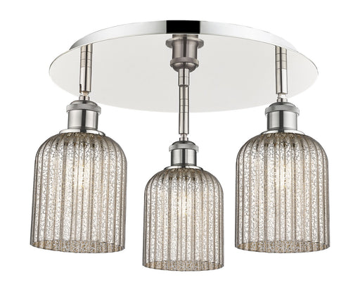 Downtown Urban Three Light Flush Mount Polished Nickel