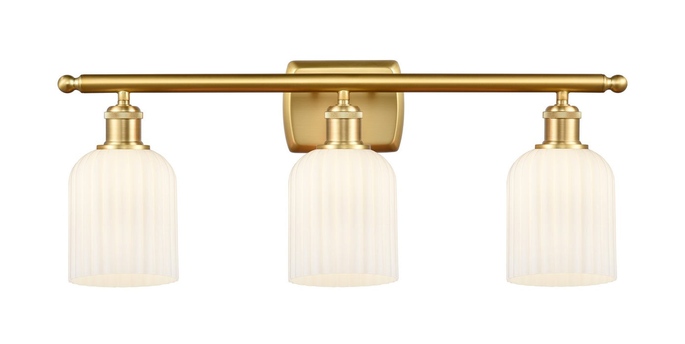 Innovations - 516-3W-SG-G559-5GWH - Three Light Bath Vanity - Ballston - Satin Gold