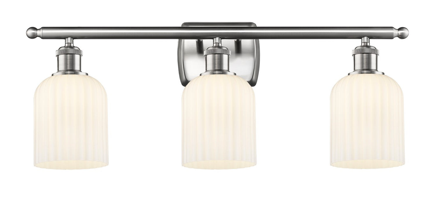 Innovations - 516-3W-SN-G559-5GWH - Three Light Bath Vanity - Ballston - Brushed Satin Nickel