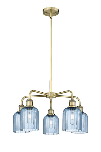 Downtown Urban Five Light Chandelier Antique Brass