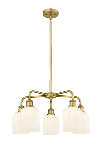 Downtown Urban Five Light Chandelier Brushed Brass