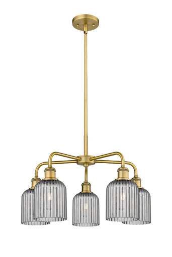 Downtown Urban Five Light Chandelier Brushed Brass