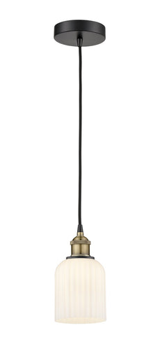 Edison One Light Mini Pendant Black Antique Brass