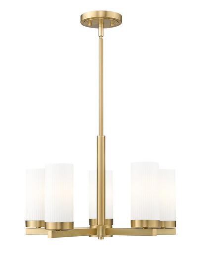 Danica Five Light Chandelier Modern Gold