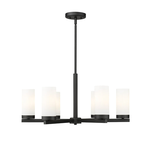 Danica Six Light Chandelier Matte Black