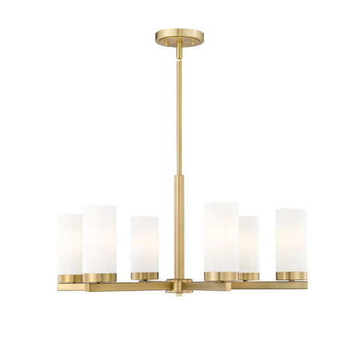 Danica Six Light Chandelier Modern Gold