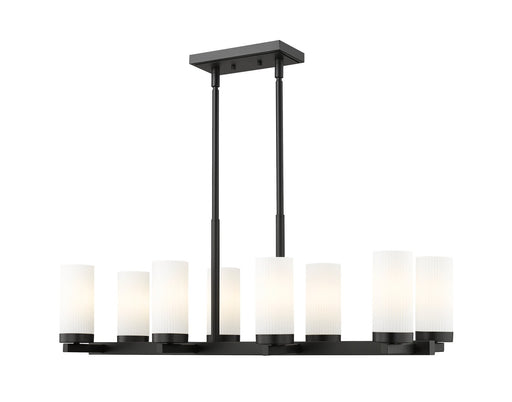 Danica Eight Light Linear Chandelier Matte Black
