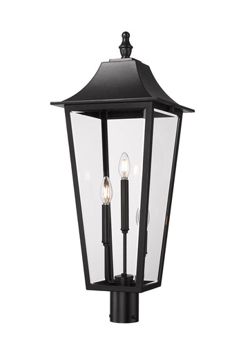 Gannon Three Light Outdoor Post Mount Fixture Black