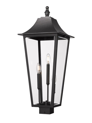 Gannon Three Light Outdoor Post Mount Fixture Black