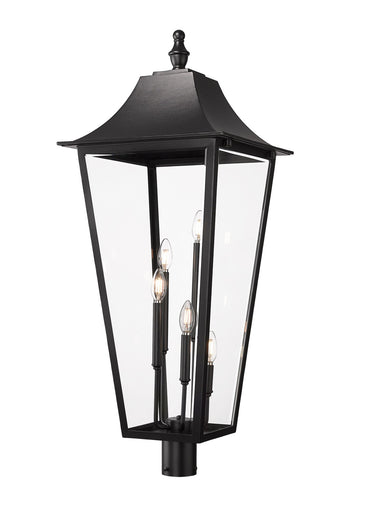 Gannon Five Light Outdoor Post Mount Fixture Black