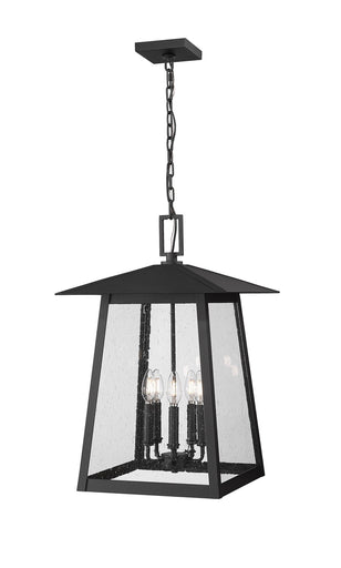Rainer Five Light Outdoor Chain Mount Ceiling Fixture Black