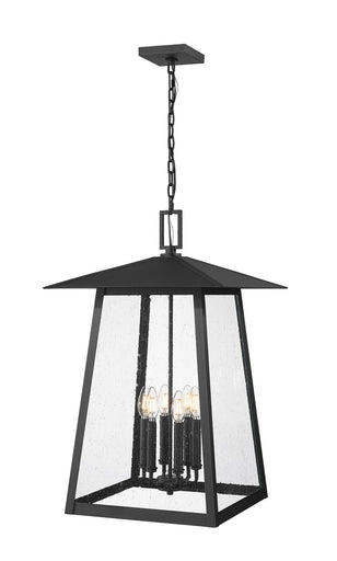 Rainer Six Light Outdoor Chain Mount Ceiling Fixture Black