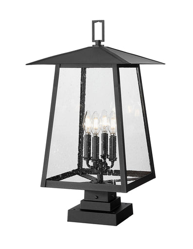 Rainer Four Light Outdoor Pier Mounted Fixture Black
