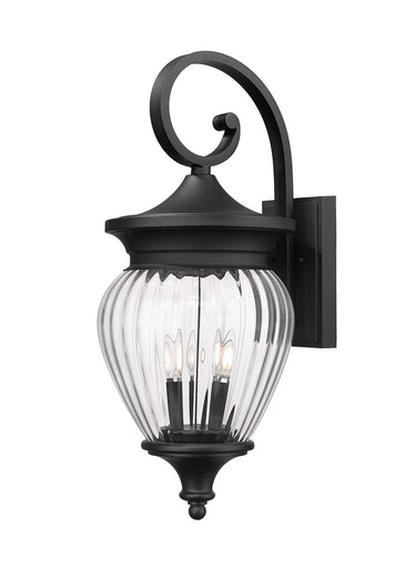 Davina Four Light Outdoor Wall Light Black