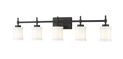 Cadoc Five Light Vanity Matte Black