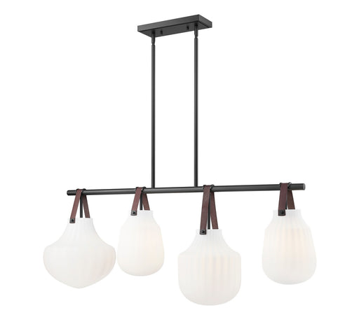 Newbury Four Light Pendant Matte Black