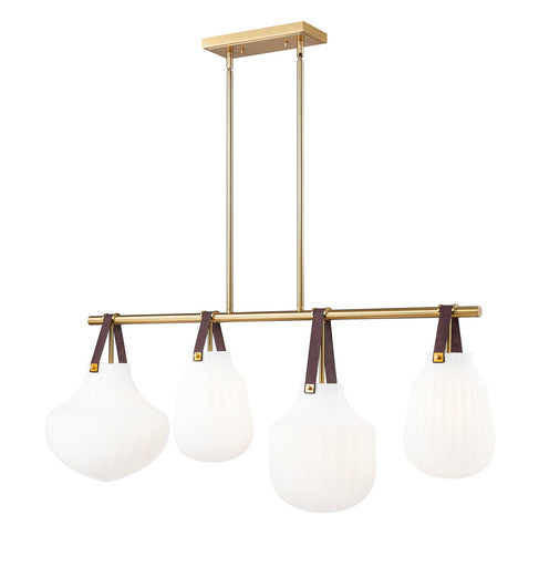 Newbury Four Light Pendant Modern Gold