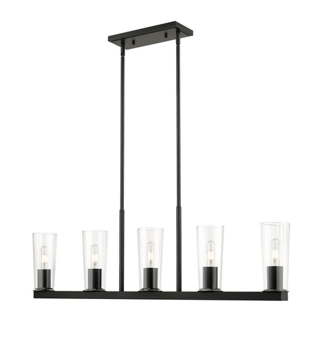 Titus Five Light Linear Chandelier Matte Black
