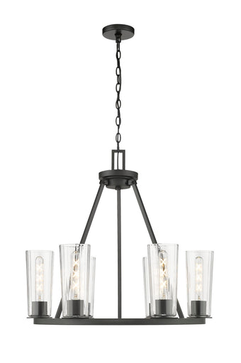 Titus Six Light Chandelier Matte Black
