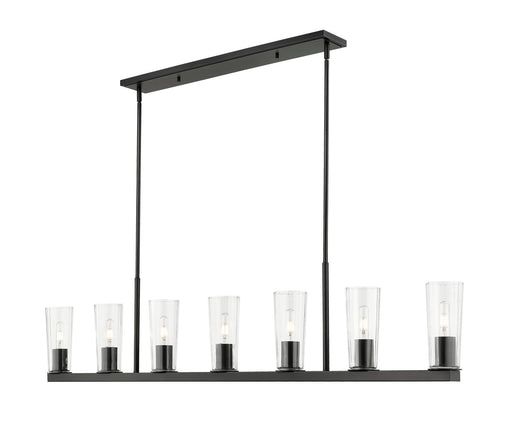 Titus Seven Light Linear Chandelier Matte Black
