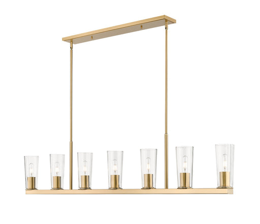 Titus Seven Light Linear Chandelier Modern Gold