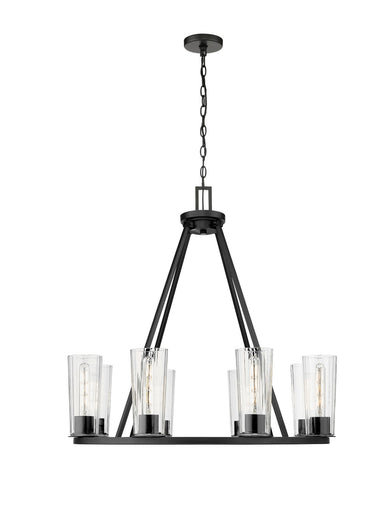 Titus Eight Light Chandelier Matte Black