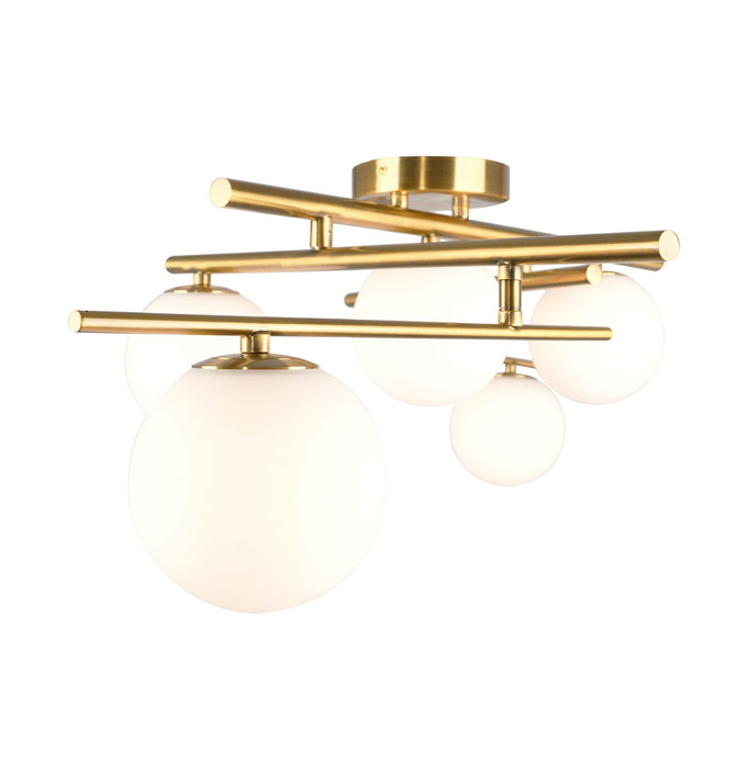Artcraft - AC11975BR - Five Light Semi-Flush Mount - Modena - Plated Brushed Brass