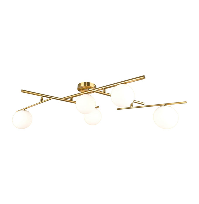 Artcraft - AC11975BR - Five Light Semi-Flush Mount - Modena - Plated Brushed Brass