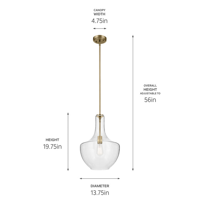 Kichler - 42046NBRCS - One Light Pendant - Everly - Natural Brass