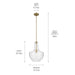 Kichler - 42046NBRCS - One Light Pendant - Everly - Natural Brass