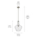 Kichler - 42046NI - One Light Pendant - Everly - Brushed Nickel