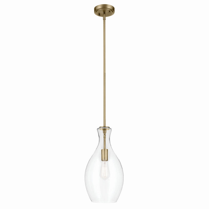 Kichler - 42047NBRCS - One Light Pendant - Everly - Brushed Natural Brass