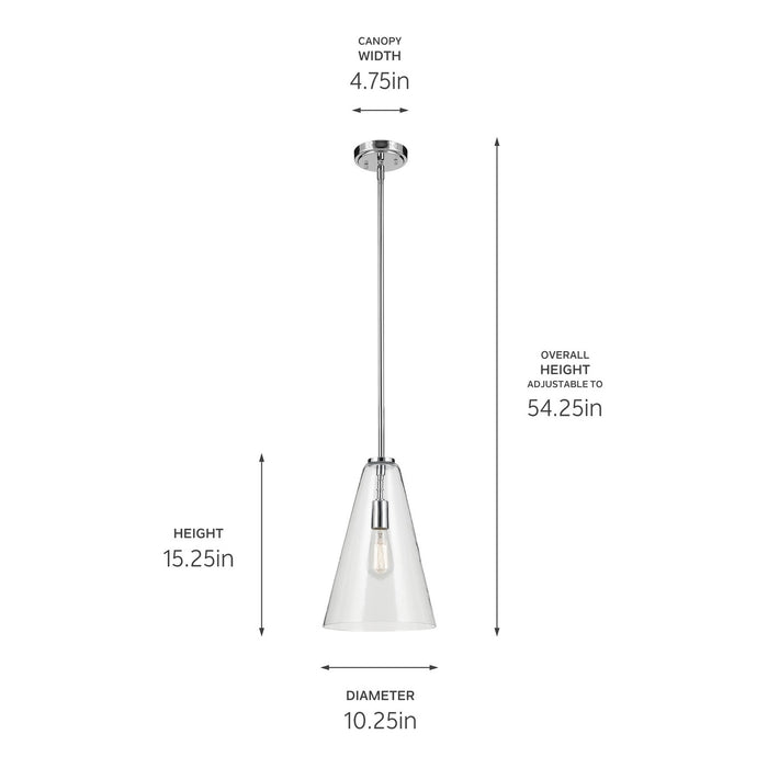 Kichler - 42199CH - One Light Pendant - Everly - Chrome