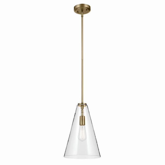 Kichler - 42199NBR - One Light Pendant - Everly - Natural Brass