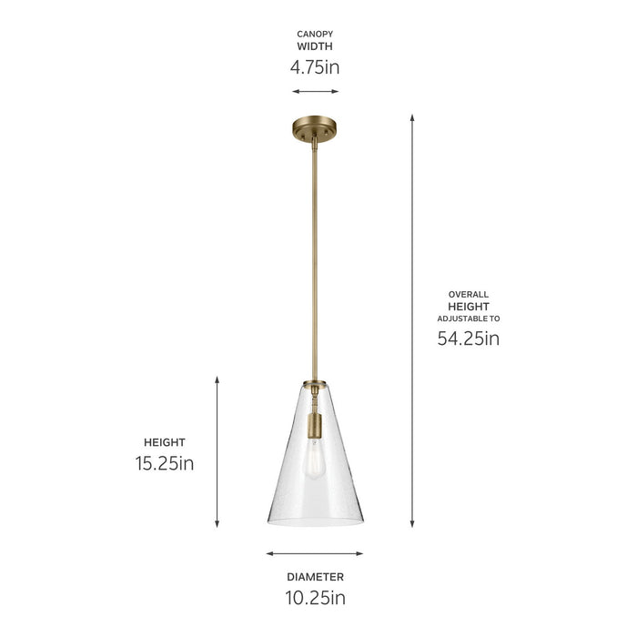 Kichler - 42199NBRCS - One Light Pendant - Everly - Natural Brass