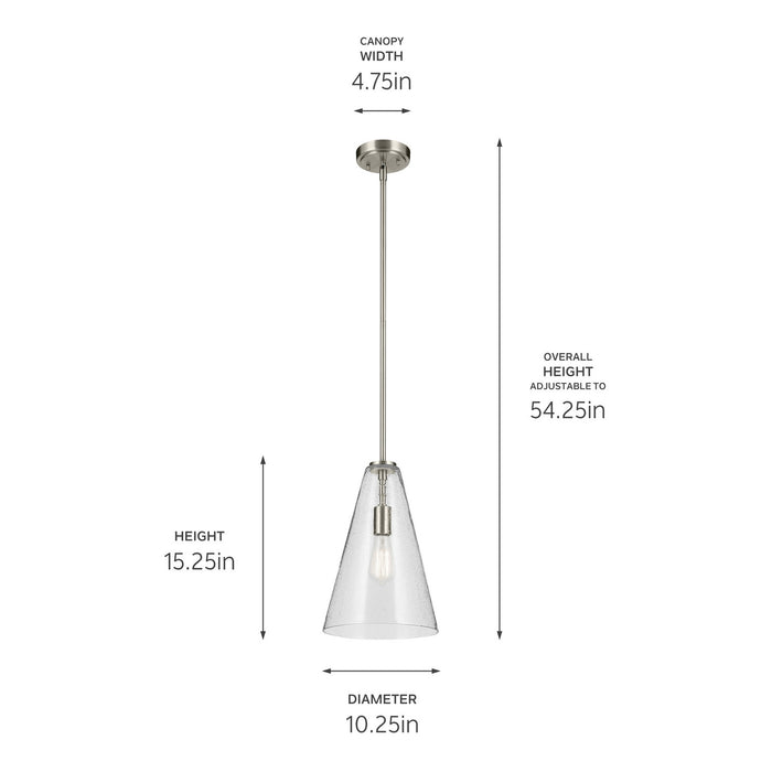 Kichler - 42199NICS - One Light Pendant - Everly - Brushed Nickel