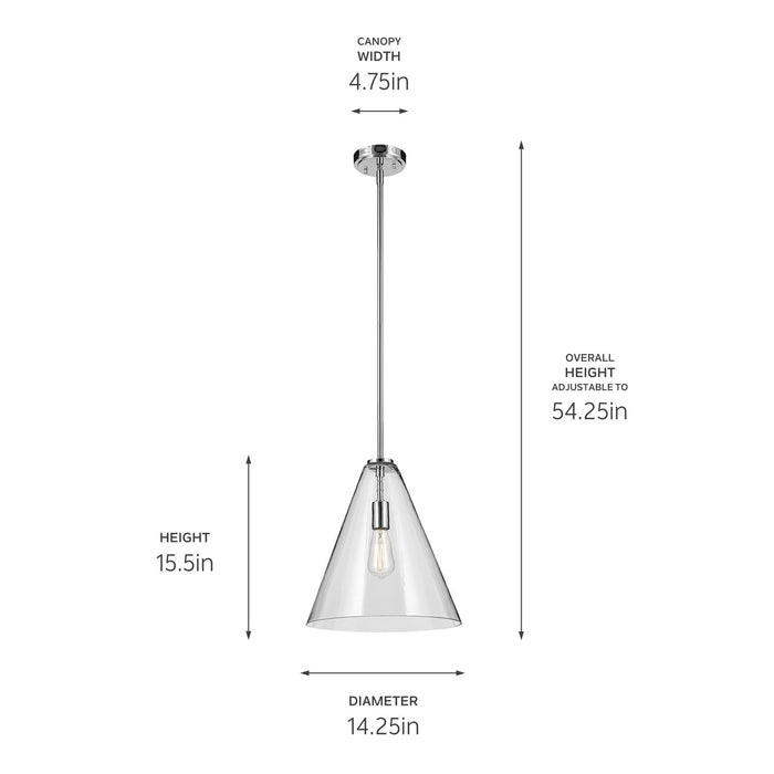 Kichler - 42200CH - One Light Pendant - Everly - Chrome