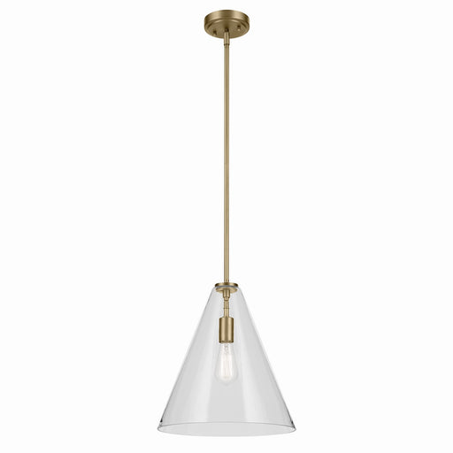 Kichler - 42200NBR - One Light Pendant - Everly - Natural Brass