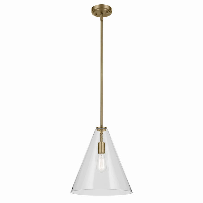 Kichler - 42200NBR - One Light Pendant - Everly - Natural Brass