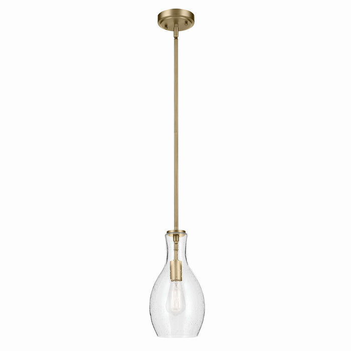 Kichler - 42456NBRCS - One Light Pendant - Everly - Brushed Natural Brass