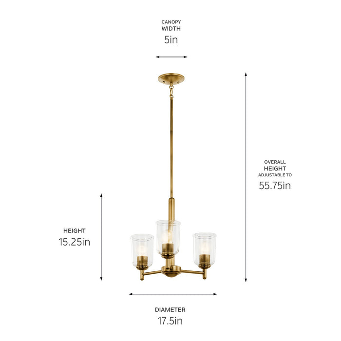 Kichler - 43670NBRCLR - Three Light Mini Chandelier - Shailene - Natural Brass