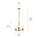 Kichler - 43670NBRCLR - Three Light Mini Chandelier - Shailene - Natural Brass