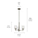 Kichler - 43670NICLR - Three Light Mini Chandelier - Shailene - Brushed Nickel