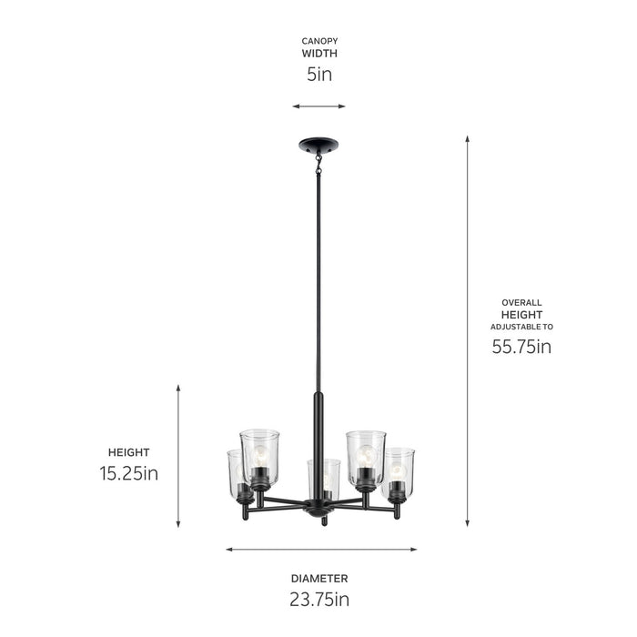 Kichler - 43671BKCLR - Five Light Chandelier - Shailene - Black
