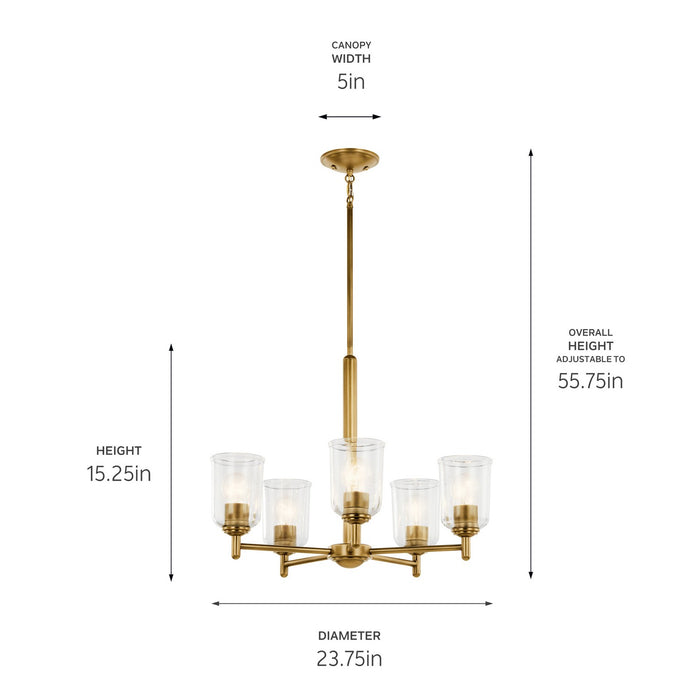 Kichler - 43671NBRCLR - Five Light Chandelier - Shailene - Natural Brass