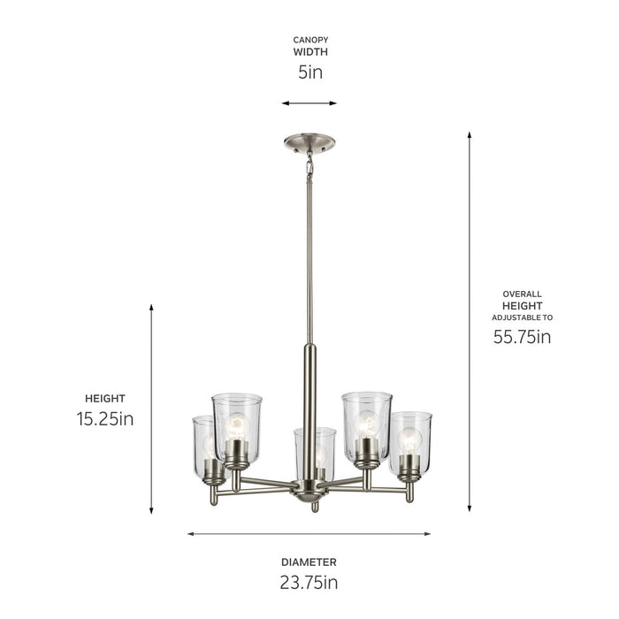 Kichler - 43671NICLR - Five Light Chandelier - Shailene - Brushed Nickel