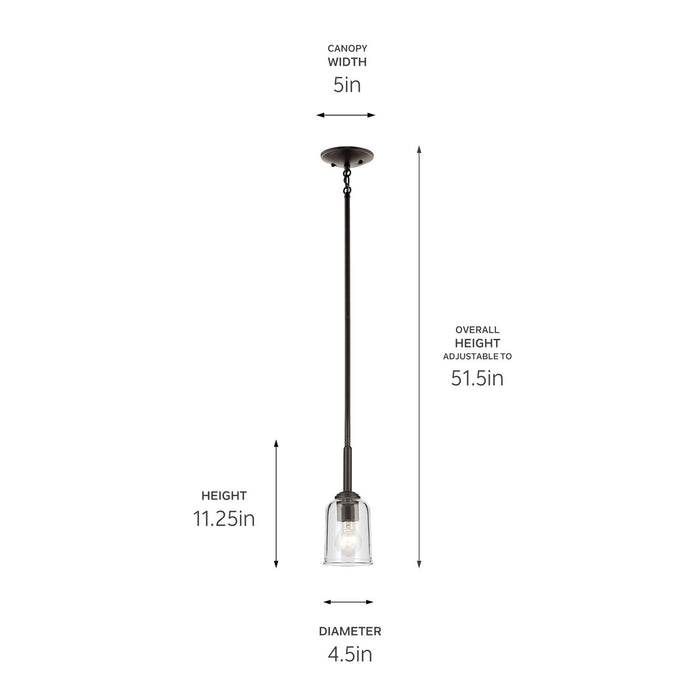 Kichler - 43674OZCLR - One Light Mini Pendant - Shailene - Olde Bronze